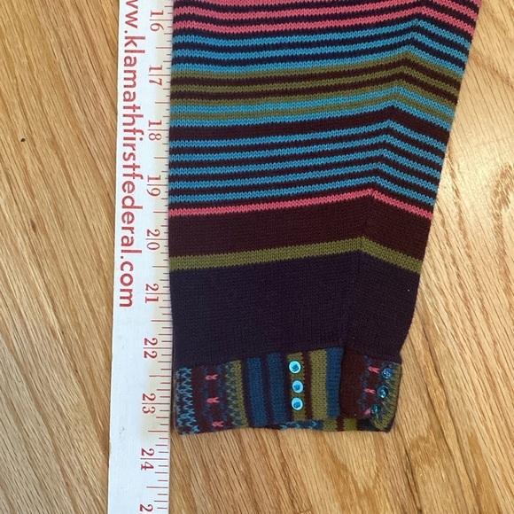 cj banks Artsy Quirky cardigan Womens XL Sequins striped Cottage Core Festive - Picture 6 of 8